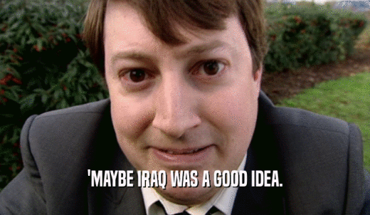 'MAYBE IRAQ WAS A GOOD IDEA.  