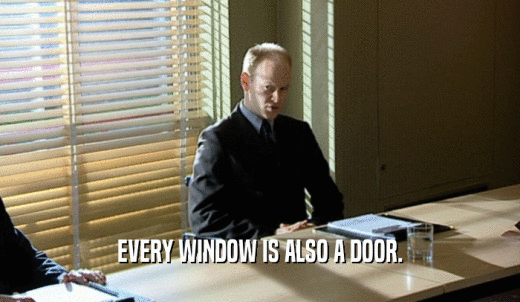 EVERY WINDOW IS ALSO A DOOR.  