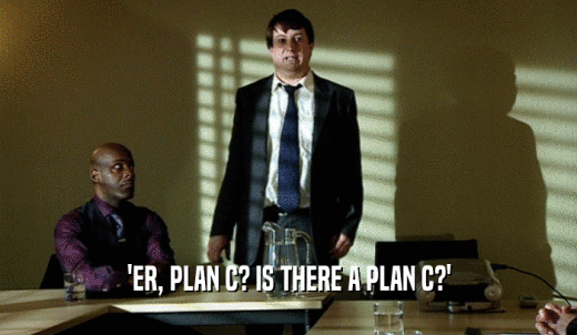 'ER, PLAN C? IS THERE A PLAN C?'  