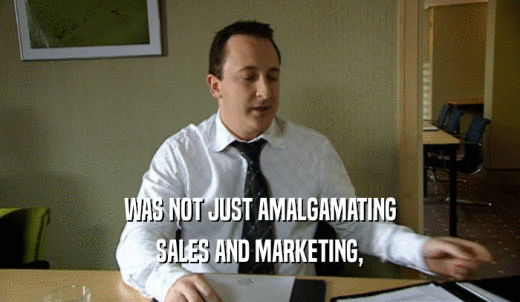 WAS NOT JUST AMALGAMATING SALES AND MARKETING, 