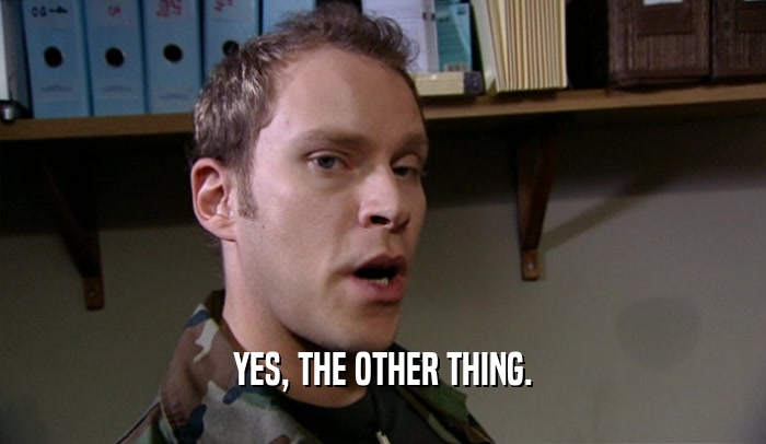 YES, THE OTHER THING.  