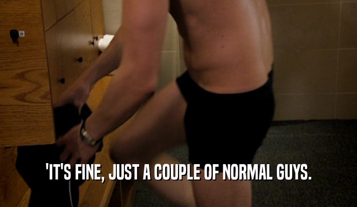 'IT'S FINE, JUST A COUPLE OF NORMAL GUYS.  
