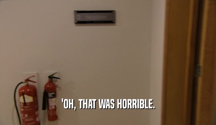 'OH, THAT WAS HORRIBLE.  