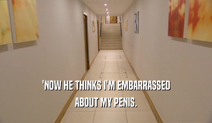 'NOW HE THINKS I'M EMBARRASSED ABOUT MY PENIS. 