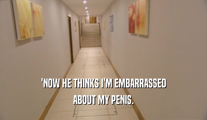 'NOW HE THINKS I'M EMBARRASSED ABOUT MY PENIS. 