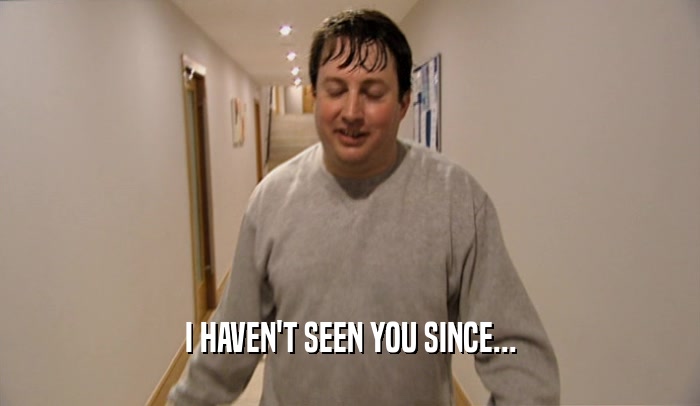 I HAVEN'T SEEN YOU SINCE...  