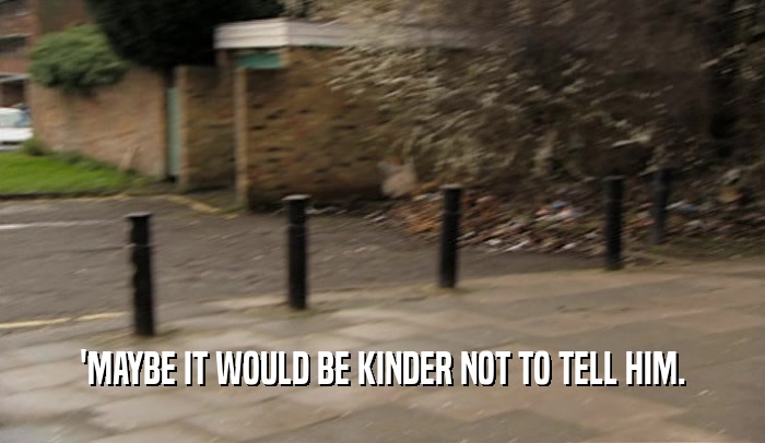 'MAYBE IT WOULD BE KINDER NOT TO TELL HIM.  