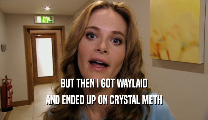 BUT THEN I GOT WAYLAID
 AND ENDED UP ON CRYSTAL METH
 