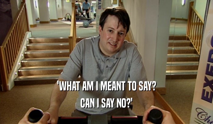 'WHAT AM I MEANT TO SAY? CAN I SAY NO?' 