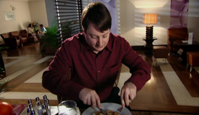 YOU KNOW, I'M THE FIRST WHITE ENGLISH PERSON ON THE CLEANING STAFF. 