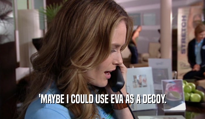 'MAYBE I COULD USE EVA AS A DECOY.  