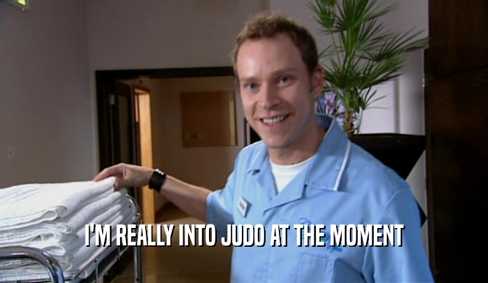 I'M REALLY INTO JUDO AT THE MOMENT  
