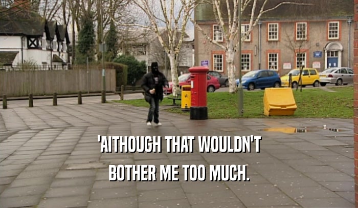 'AITHOUGH THAT WOULDN'T BOTHER ME TOO MUCH. 