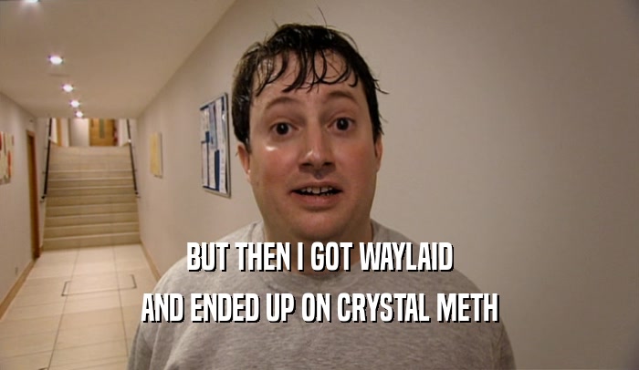 BUT THEN I GOT WAYLAID AND ENDED UP ON CRYSTAL METH 