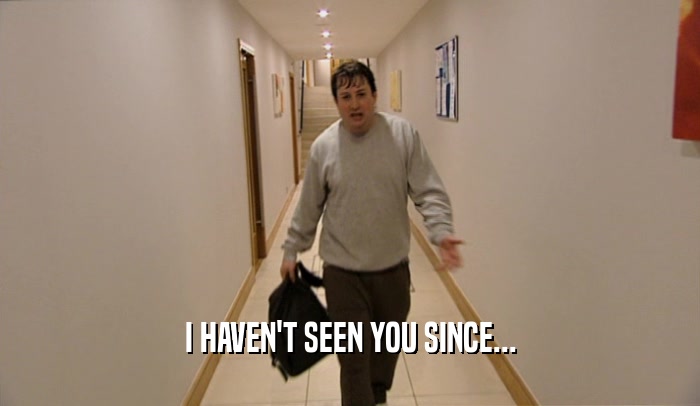 I HAVEN'T SEEN YOU SINCE...  