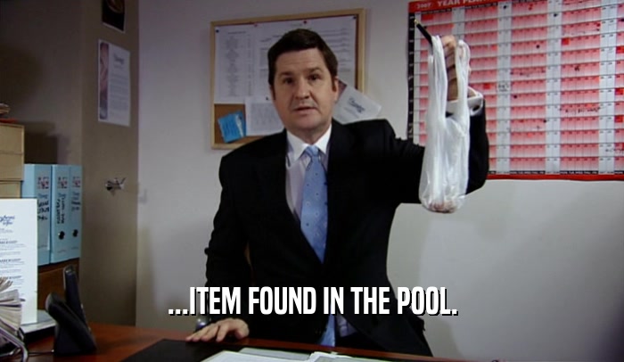 ...ITEM FOUND IN THE POOL.  