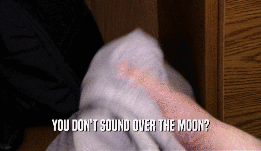 YOU DON'T SOUND OVER THE MOON?  