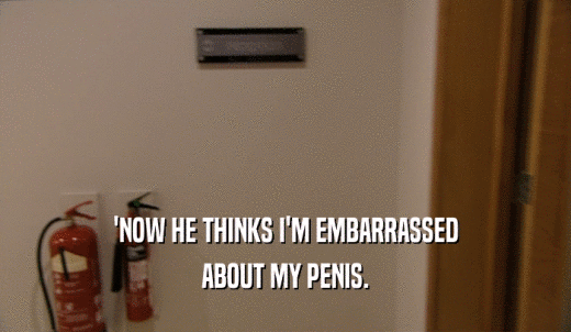 'NOW HE THINKS I'M EMBARRASSED ABOUT MY PENIS. 