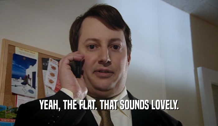 YEAH, THE FLAT. THAT SOUNDS LOVELY.  