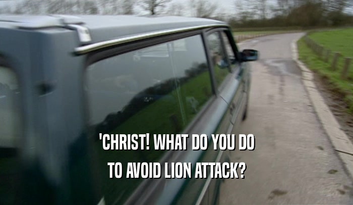 'CHRIST! WHAT DO YOU DO TO AVOID LION ATTACK? 