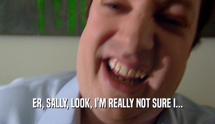 ER, SALLY, LOOK, I'M REALLY NOT SURE I...  
