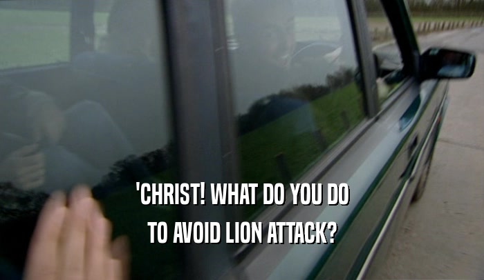 'CHRIST! WHAT DO YOU DO TO AVOID LION ATTACK? 