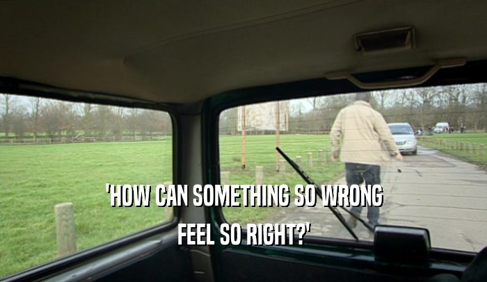 'HOW CAN SOMETHING SO WRONG FEEL SO RIGHT?' 