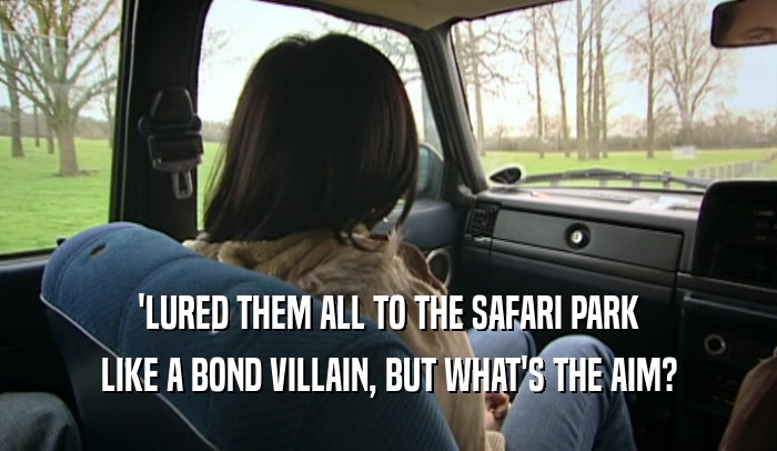 'LURED THEM ALL TO THE SAFARI PARK LIKE A BOND VILLAIN, BUT WHAT'S THE AIM? 