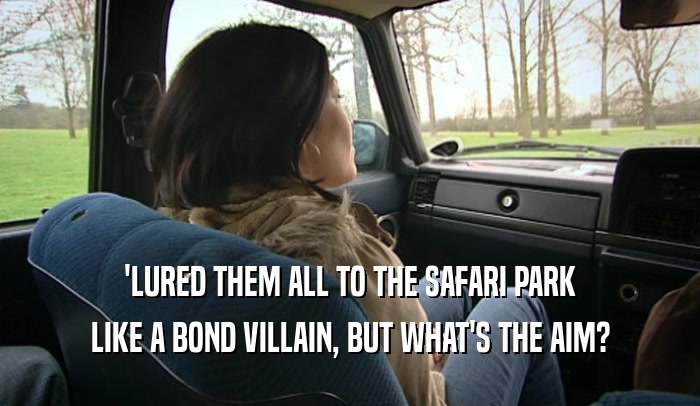 'LURED THEM ALL TO THE SAFARI PARK LIKE A BOND VILLAIN, BUT WHAT'S THE AIM? 