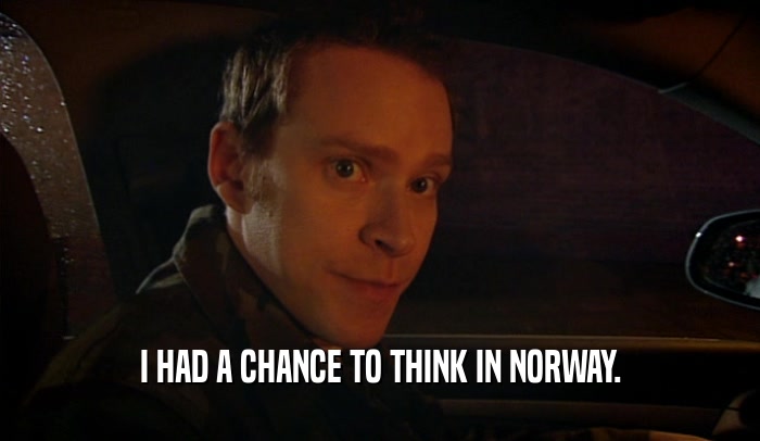 I HAD A CHANCE TO THINK IN NORWAY.  