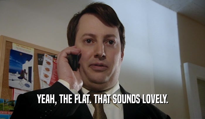 YEAH, THE FLAT. THAT SOUNDS LOVELY.  