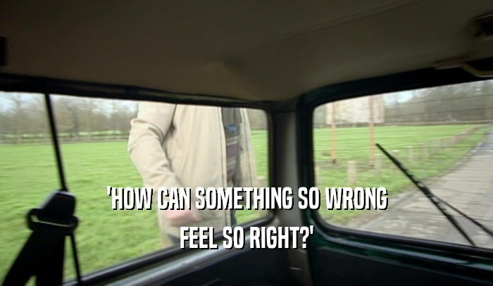 'HOW CAN SOMETHING SO WRONG FEEL SO RIGHT?' 