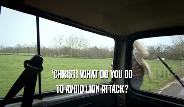 'CHRIST! WHAT DO YOU DO TO AVOID LION ATTACK? 