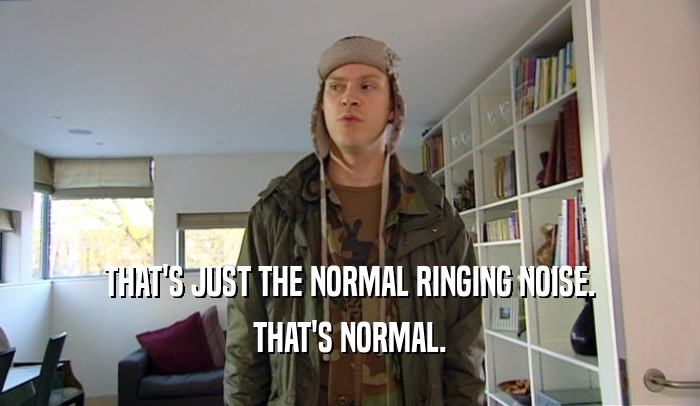 THAT'S JUST THE NORMAL RINGING NOISE. THAT'S NORMAL. 