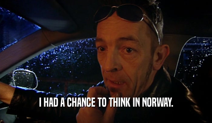 I HAD A CHANCE TO THINK IN NORWAY.  