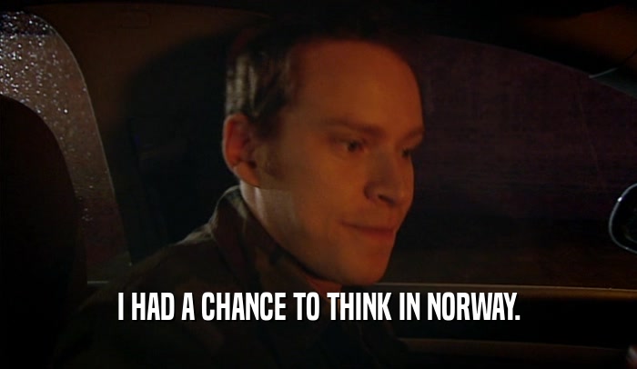 I HAD A CHANCE TO THINK IN NORWAY.  
