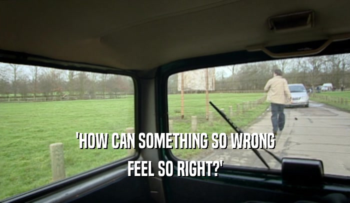 'HOW CAN SOMETHING SO WRONG FEEL SO RIGHT?' 