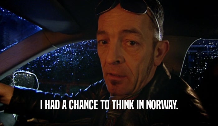 I HAD A CHANCE TO THINK IN NORWAY.  