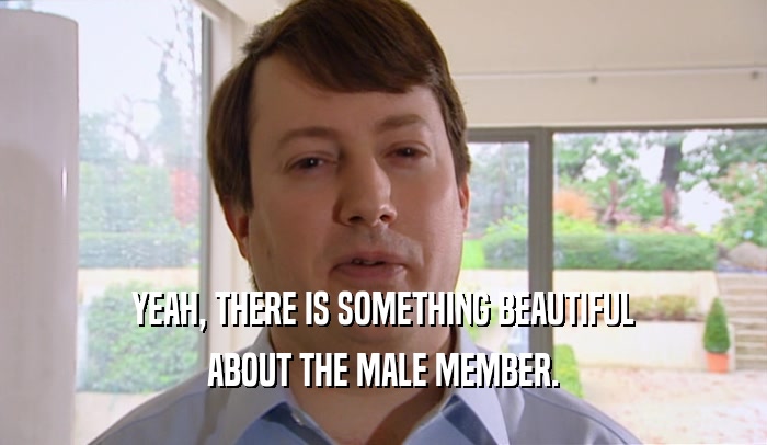 YEAH, THERE IS SOMETHING BEAUTIFUL ABOUT THE MALE MEMBER. 