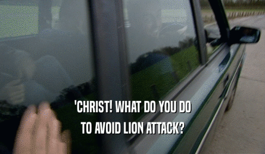 'CHRIST! WHAT DO YOU DO TO AVOID LION ATTACK? 