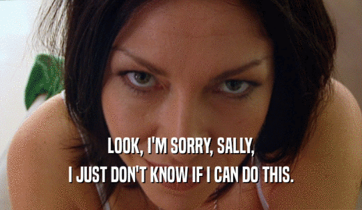 LOOK, I'M SORRY, SALLY, I JUST DON'T KNOW IF I CAN DO THIS. 