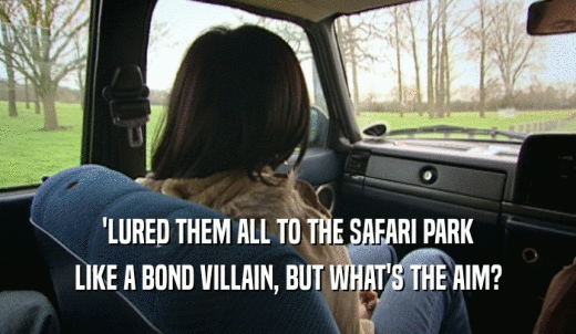 'LURED THEM ALL TO THE SAFARI PARK LIKE A BOND VILLAIN, BUT WHAT'S THE AIM? 