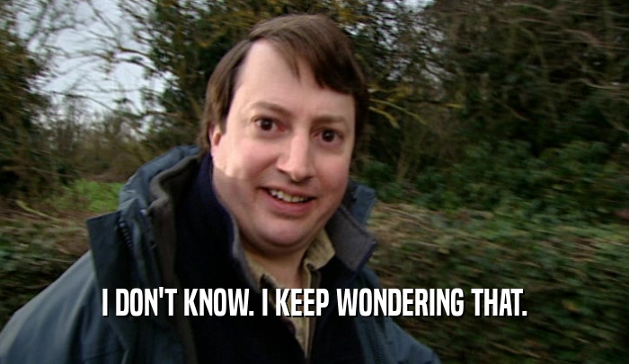 I DON'T KNOW. I KEEP WONDERING THAT.  