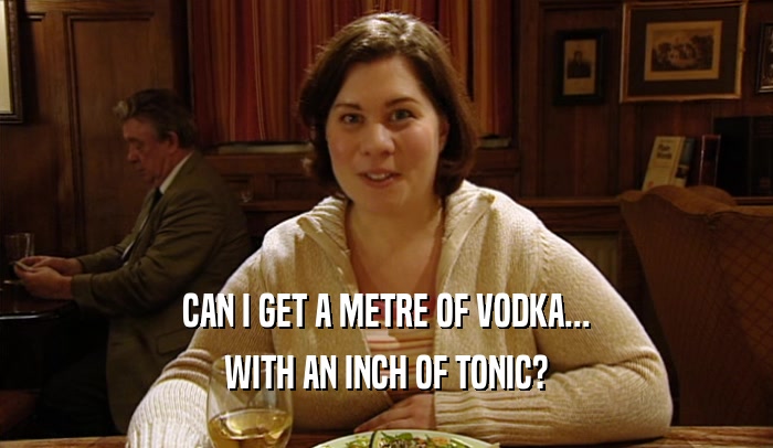 CAN I GET A METRE OF VODKA... WITH AN INCH OF TONIC? 