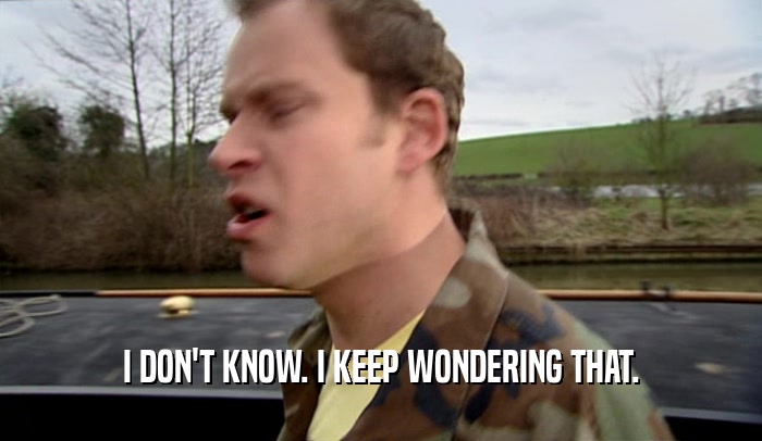 I DON'T KNOW. I KEEP WONDERING THAT.  