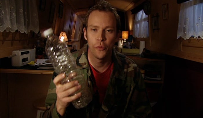 HERE, MARK, I TELL YOU WHAT, YOU PISS IN THIS BOTTLE, I'LL DRINK IT. 