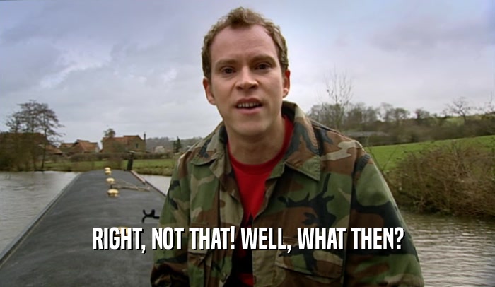 RIGHT, NOT THAT! WELL, WHAT THEN?  
