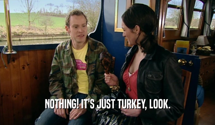 NOTHING! IT'S JUST TURKEY, LOOK.
  