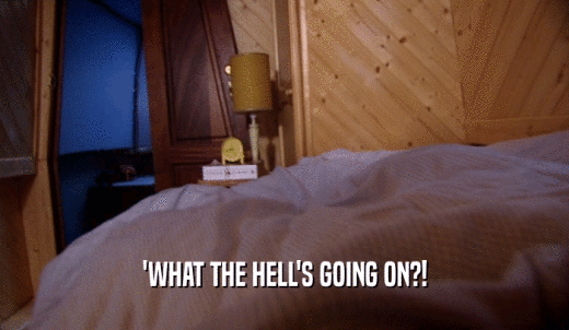 'WHAT THE HELL'S GOING ON?!  