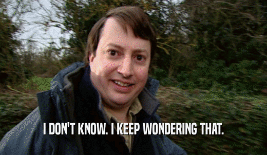 I DON'T KNOW. I KEEP WONDERING THAT.  
